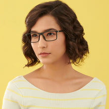Load image into Gallery viewer, Black Rectangle Full Rim Extra Wide Unisex Eyeglasses by Lenskart Air LA-145981