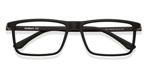 Black Rectangle Full Rim Extra Wide Unisex Eyeglasses by Lenskart Air LA-145981