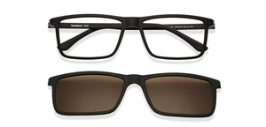 Black Rectangle Full Rim Extra Wide Unisex Eyeglasses by Lenskart Air LA-145981