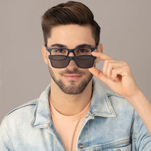 Load image into Gallery viewer, Blue Rectangle Full Rim Extra Wide Unisex Eyeglasses by Lenskart Air LA-145983