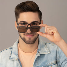 Load image into Gallery viewer, Brown Rectangle Full Rim Unisex Eyeglasses by Lenskart Air LA-145985