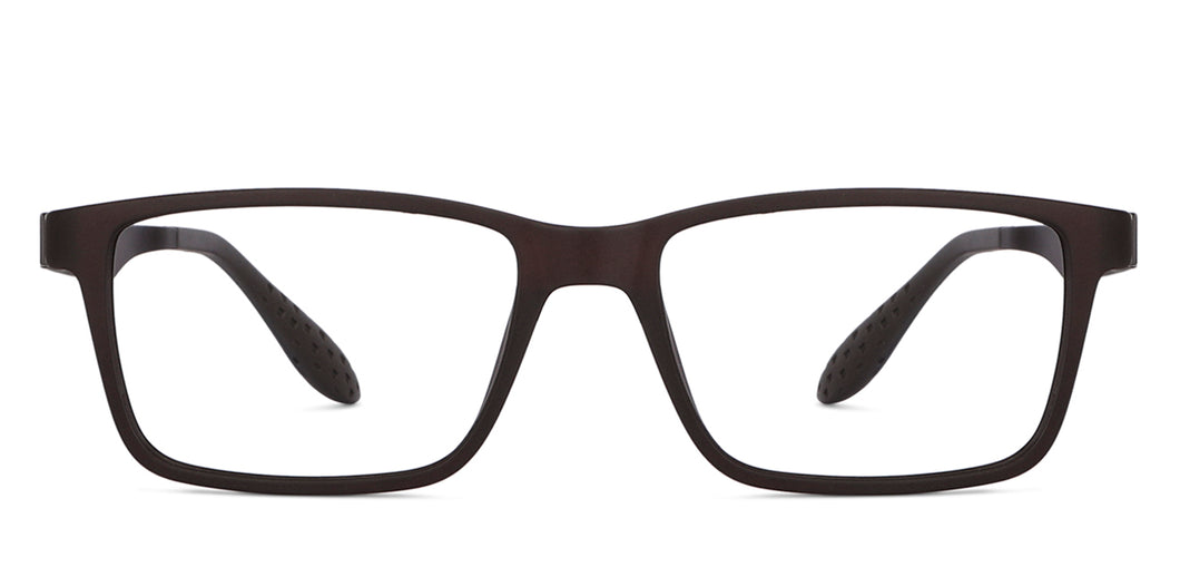 Brown Rectangle Full Rim Unisex Eyeglasses by Lenskart Air LA-145985