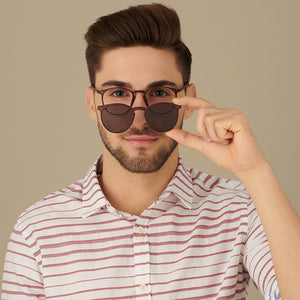 Red Round Full Rim Narrow Unisex Eyeglasses by Lenskart Air LA-145988