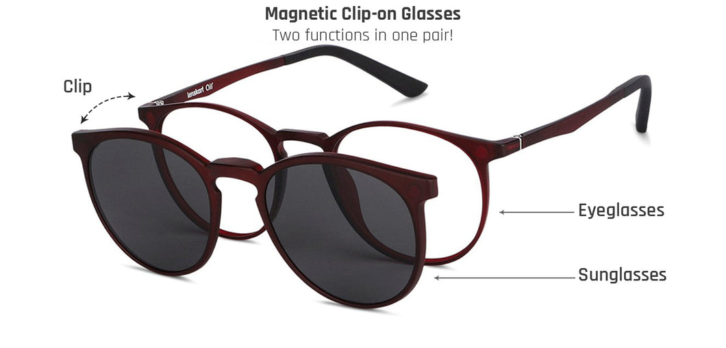 Red Round Full Rim Narrow Unisex Eyeglasses by Lenskart Air LA-145988