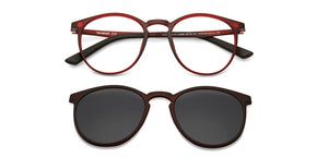Red Round Full Rim Narrow Unisex Eyeglasses by Lenskart Air LA-145988