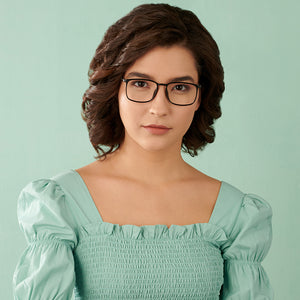 Black Rectangle Full Rim Unisex Eyeglasses by Lenskart Air-147285