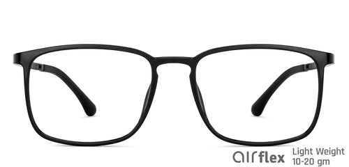Black Rectangle Full Rim Unisex Eyeglasses by Lenskart Air-147285