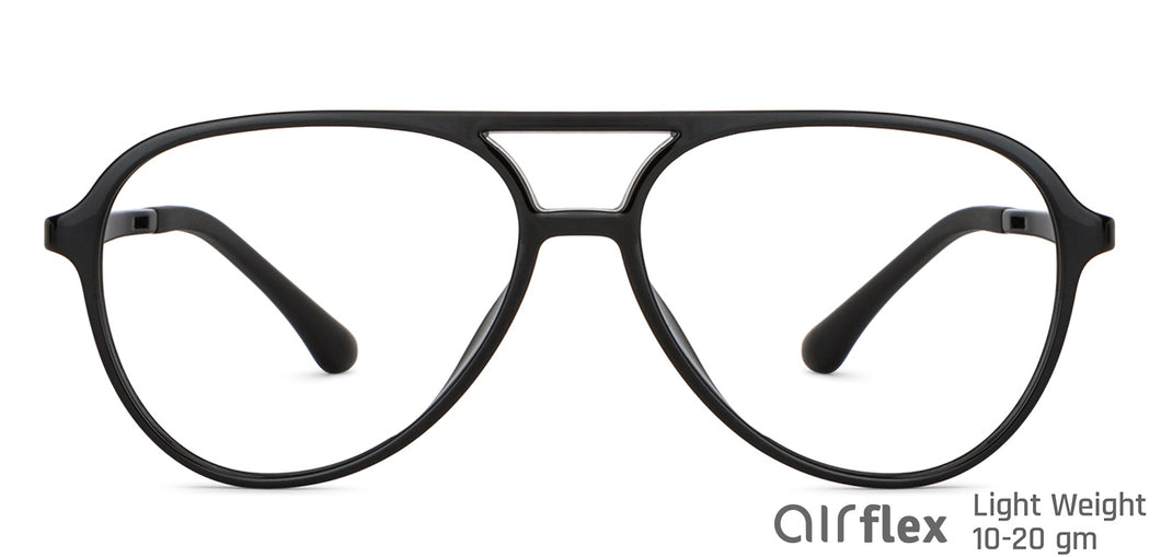 Black Aviator Full Rim Unisex Eyeglasses by Lenskart Air-148361