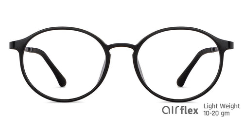 Black Round Full Rim Unisex Eyeglasses by Lenskart Air-148365