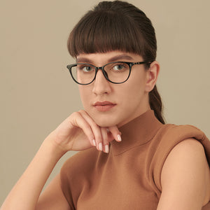 Black Cat Eye Full Rim Medium Women Eyeglasses by Lenskart Air-145995