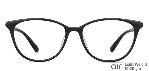 Black Cat Eye Full Rim Medium Women Eyeglasses by Lenskart Air-145995