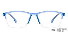 Load image into Gallery viewer, Blue Rectangle Half Rim Unisex Eyeglasses by Lenskart Air-149307