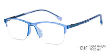 Load image into Gallery viewer, Blue Rectangle Half Rim Unisex Eyeglasses by Lenskart Air-149307