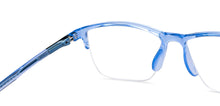Load image into Gallery viewer, Blue Rectangle Half Rim Unisex Eyeglasses by Lenskart Air-149307