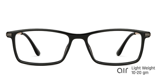 Black Rectangle Full Rim Unisex Eyeglasses by Lenskart Air-146826