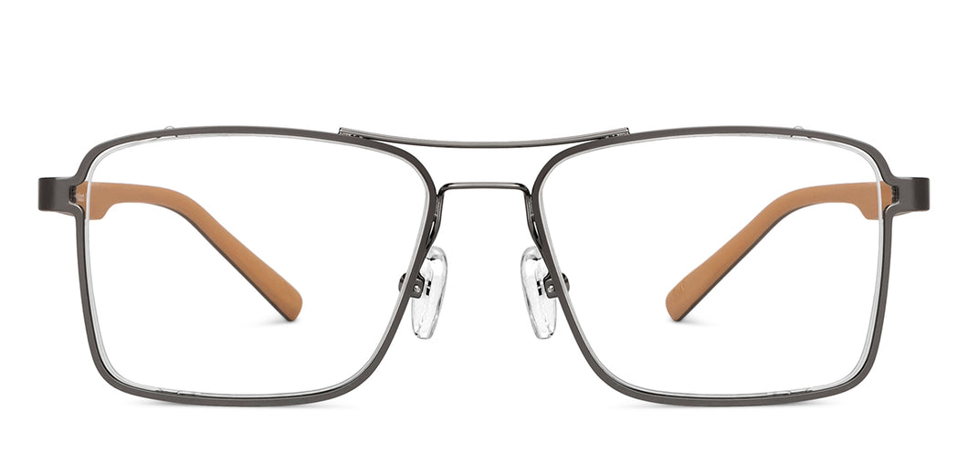 Gunmetal Rectangle Full Rim Unisex Eyeglasses by Lenskart Air-150170