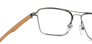 Gunmetal Rectangle Full Rim Unisex Eyeglasses by Lenskart Air-150170