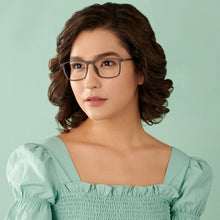 Load image into Gallery viewer, Grey Rectangle Full Rim Unisex Eyeglasses by Lenskart Air-146832