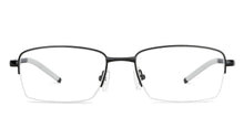 Load image into Gallery viewer, Black Rectangle Half Rim Unisex Eyeglasses by Lenskart Air LA-147291