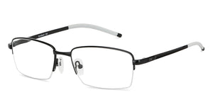 Black Rectangle Half Rim Unisex Eyeglasses by Lenskart Air LA-147291