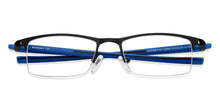 Load image into Gallery viewer, Black Rectangle Half Rim Unisex Eyeglasses by Lenskart Air-149694