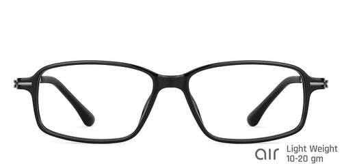 Black Rectangle Full Rim Medium Unisex Eyeglasses by Lenskart Air-146841