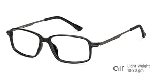 Black Rectangle Full Rim Medium Unisex Eyeglasses by Lenskart Air-146841
