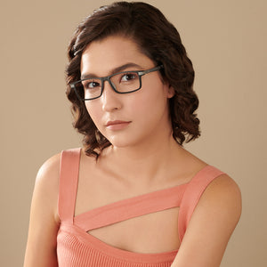 Black Rectangle Full Rim Unisex Eyeglasses by Lenskart Air-146845