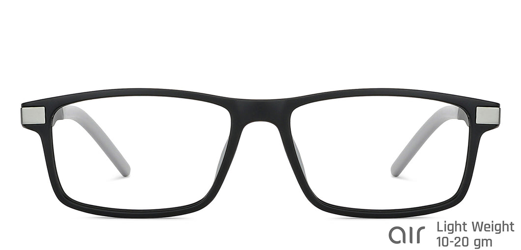 Black Rectangle Full Rim Unisex Eyeglasses by Lenskart Air-146845