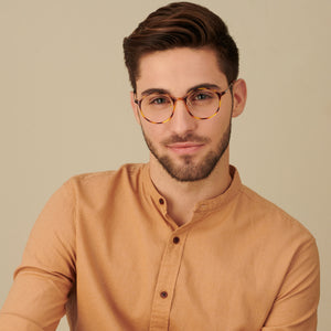 Brown Round Full Rim Medium Unisex Eyeglasses by Lenskart Air-146001
