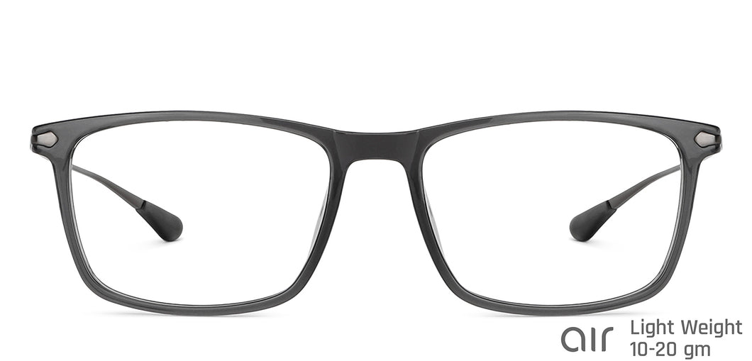 Grey Rectangle Full Rim Unisex Eyeglasses by Lenskart Air-146847