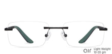 Load image into Gallery viewer, Black Rectangle Rimless Unisex Eyeglasses by Lenskart Air-148377
