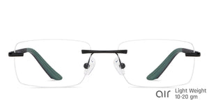 Black Rectangle Rimless Unisex Eyeglasses by Lenskart Air-148377