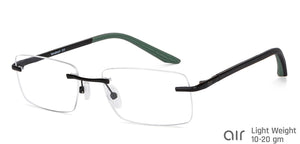 Black Rectangle Rimless Unisex Eyeglasses by Lenskart Air-148377