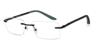 Black Rectangle Rimless Unisex Eyeglasses by Lenskart Air-148377