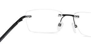 Black Rectangle Rimless Unisex Eyeglasses by Lenskart Air-148377