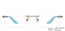 Load image into Gallery viewer, Blue Rectangle Rimless Unisex Eyeglasses by Lenskart Air-147821