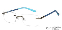 Load image into Gallery viewer, Blue Rectangle Rimless Unisex Eyeglasses by Lenskart Air-147821