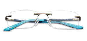 Blue Rectangle Rimless Unisex Eyeglasses by Lenskart Air-147821