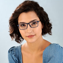 Load image into Gallery viewer, Blue Rectangle Full Rim Extra Narrow Unisex Eyeglasses by Lenskart Air-145725