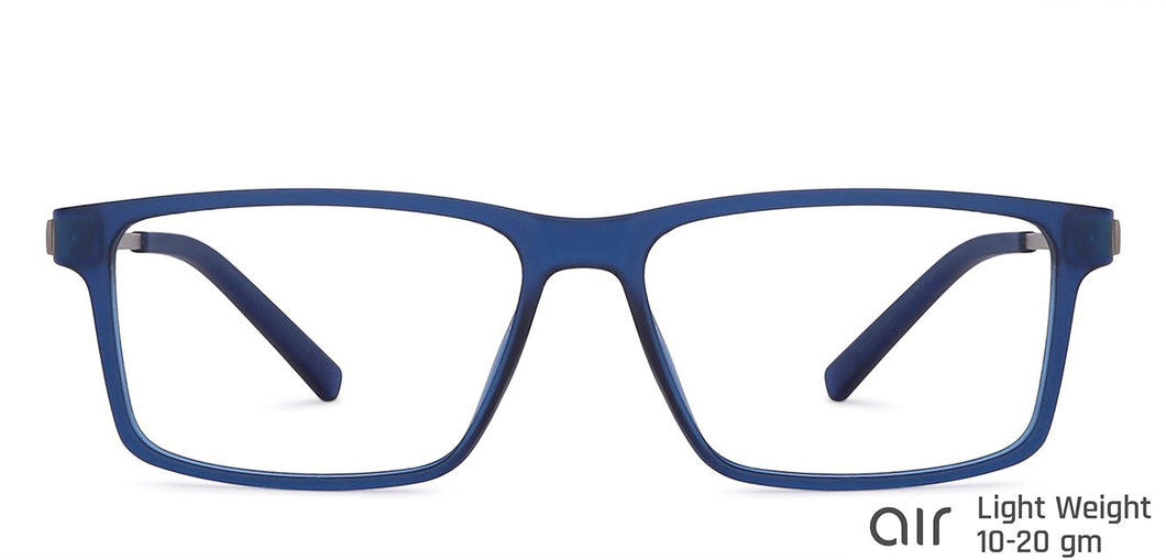 Blue Rectangle Full Rim Extra Narrow Unisex Eyeglasses by Lenskart Air-145725