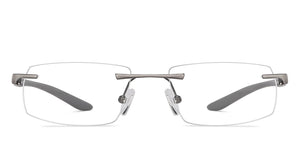 Grey Rectangle Rimless Unisex Eyeglasses by Lenskart Air Computer Glasses-147773