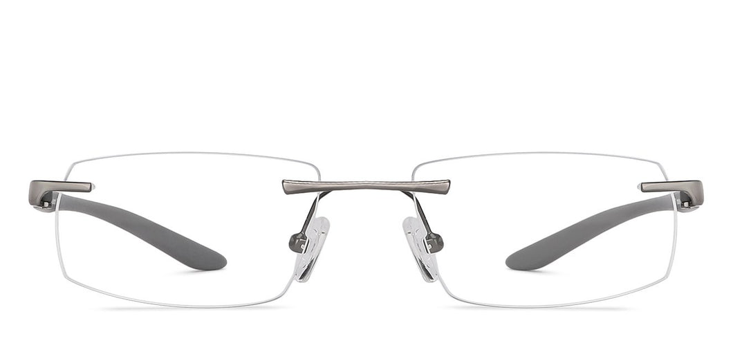Grey Rectangle Rimless Unisex Eyeglasses by Lenskart Air LA-145726
