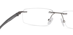 Grey Rectangle Rimless Unisex Eyeglasses by Lenskart Air LA-145726
