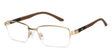 Load image into Gallery viewer, Gold Rectangle Half Rim Unisex Eyeglasses by Lenskart Air LA-146855