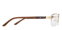 Load image into Gallery viewer, Gold Rectangle Half Rim Unisex Eyeglasses by Lenskart Air LA-146855
