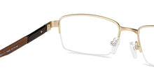Load image into Gallery viewer, Gold Rectangle Half Rim Unisex Eyeglasses by Lenskart Air LA-146855