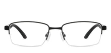 Load image into Gallery viewer, Black Rectangle Half Rim Wide Unisex Eyeglasses by Lenskart Air-146854