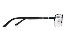 Load image into Gallery viewer, Black Rectangle Half Rim Wide Unisex Eyeglasses by Lenskart Air-146854