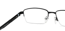 Load image into Gallery viewer, Black Rectangle Half Rim Wide Unisex Eyeglasses by Lenskart Air-146854